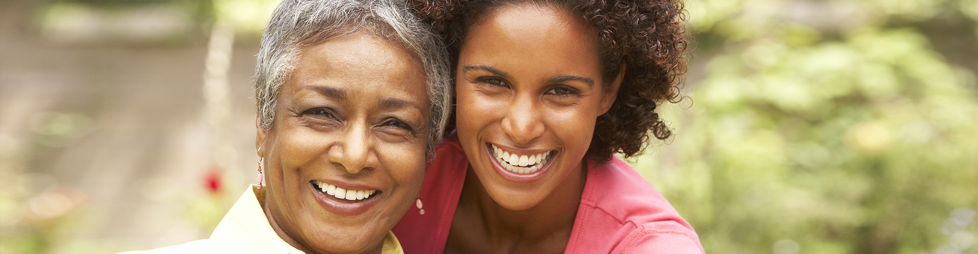 lady and elder woman smiling